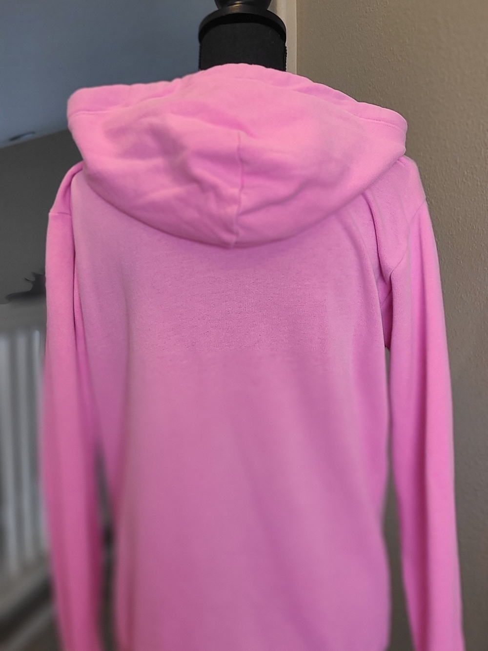 PINK Victoria's Secret Bubblegum Pink Pullover Hoodie with Black Drawstrings - Picture 4 of 5